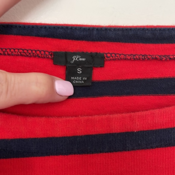 7 Tops $25/ J.Crew Red & Navy Striped 3/4 Sleeve Top. Size Small - Picture 2 of 8